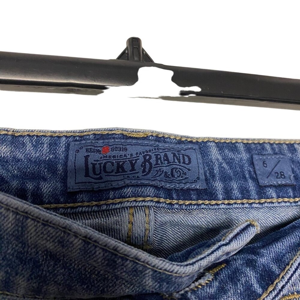 LUCKY BRAND DISTRESSED‎ FLORAL EMBROIDERED SKINNY JEANS 6/28 - Picture 7 of 8